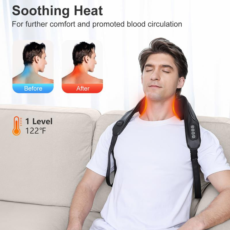 Medcursor Cordless 4D Neck Massager - Deep Tissue Kneading Relief for Neck, Back & Shoulders with Adjustable Settings