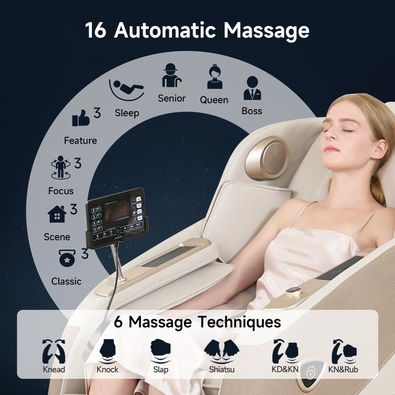 Real Relax Zero Gravity Massage Chair - Full Body Stretch with Heat & Bluetooth, PS5100 Comfort Recliner