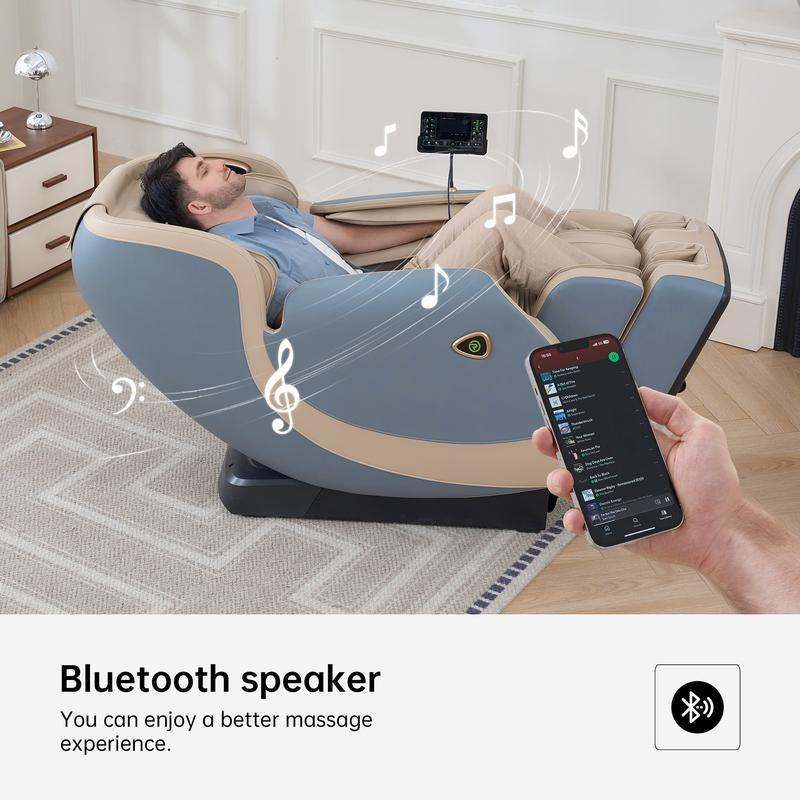 Experience Ultimate Relaxation with the Real Relax Full Body Zero Gravity Massage Chair - Airbag Heating & Bluetooth Enabled Comfort Recliner