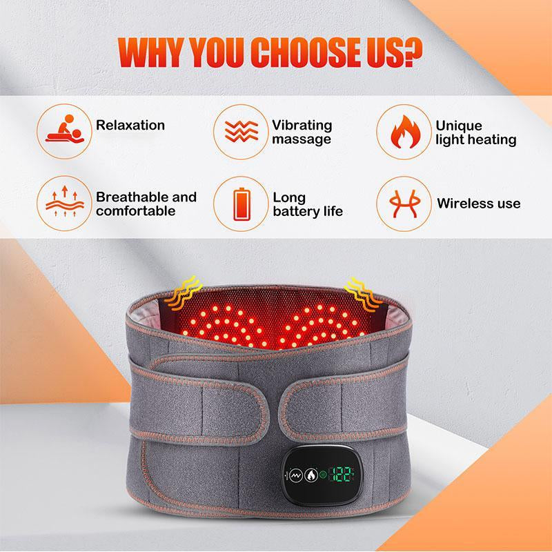 Relax & Rejuvenate: Wireless Heating and Massage Belt with Adjustable Settings for Ultimate Comfort