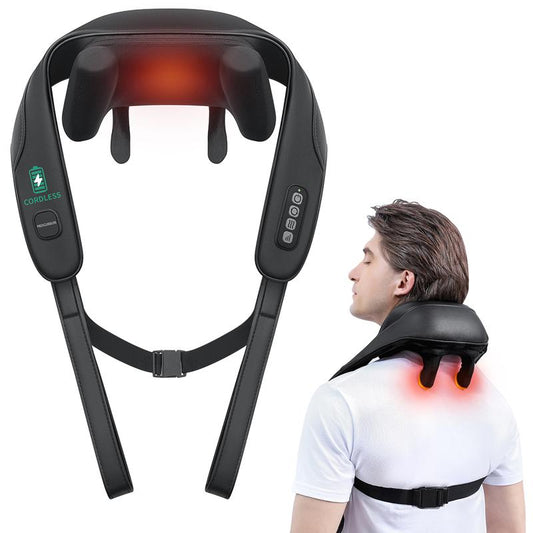Medcursor Cordless 4D Neck Massager - Deep Tissue Kneading Relief for Neck, Back & Shoulders with Adjustable Settings
