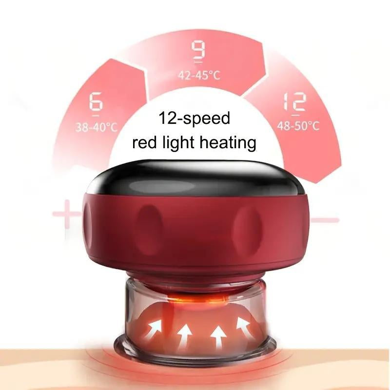 Ultimate Smart Vacuum Cupping Massager - 12-Level Electric Heating for Deep Muscle Relaxation