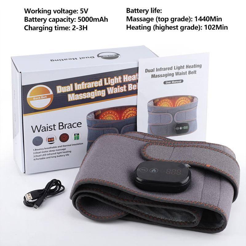 Relax & Rejuvenate: Wireless Heating and Massage Belt with Adjustable Settings for Ultimate Comfort
